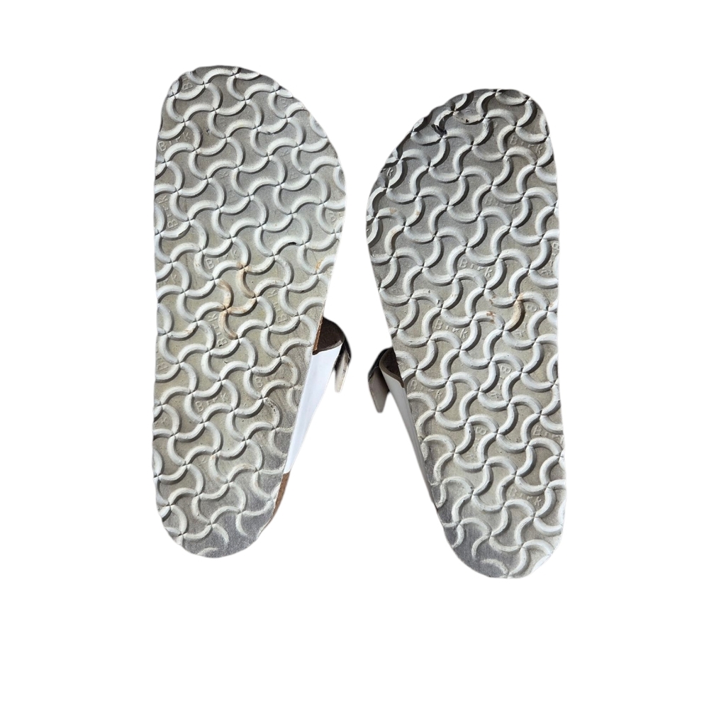 White Birkenstock Leather Sandals - Picture 2 of 8